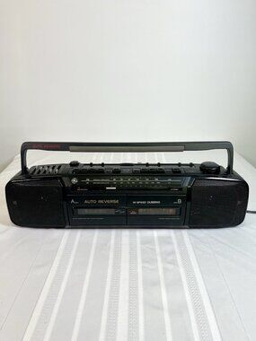 Vintage GE Dual Cassette Boombox 3-5639A Auto Reverse EQ Tested Working Retro